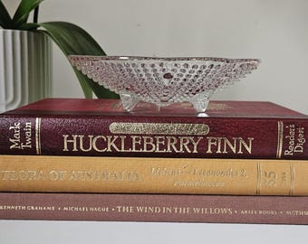 Vintage Clear Crystal Fenton Hobnail Teardrop Footed Bowl | Elegant Mid-Century Glassware