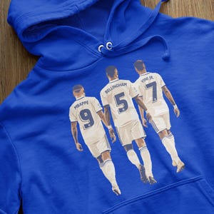 Real Madrid Hoodie Mbappe Bellingham Vinicius Jr | Soccer Fan Sweatshirt | Football Stars Gift | Unisex Warm Hoodie | Madrid Players Hoodie