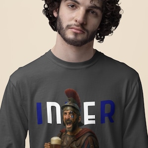 Inspired by Italian Football Defender Funny Inter Fan – Cartoon Beer Cheers Inter Fan Shirt, Celebration Cartoon Inspired by Acerbi Shirt