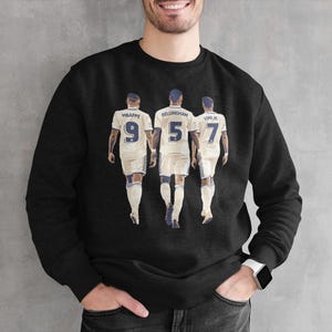 Real Madrid Crewneck Sweatshirt, Mbappe Bellingham Vinicius, Soccer Trio Sweater, Football Fan Gift, Unisex Fit, Soccer Player Sweatshirt