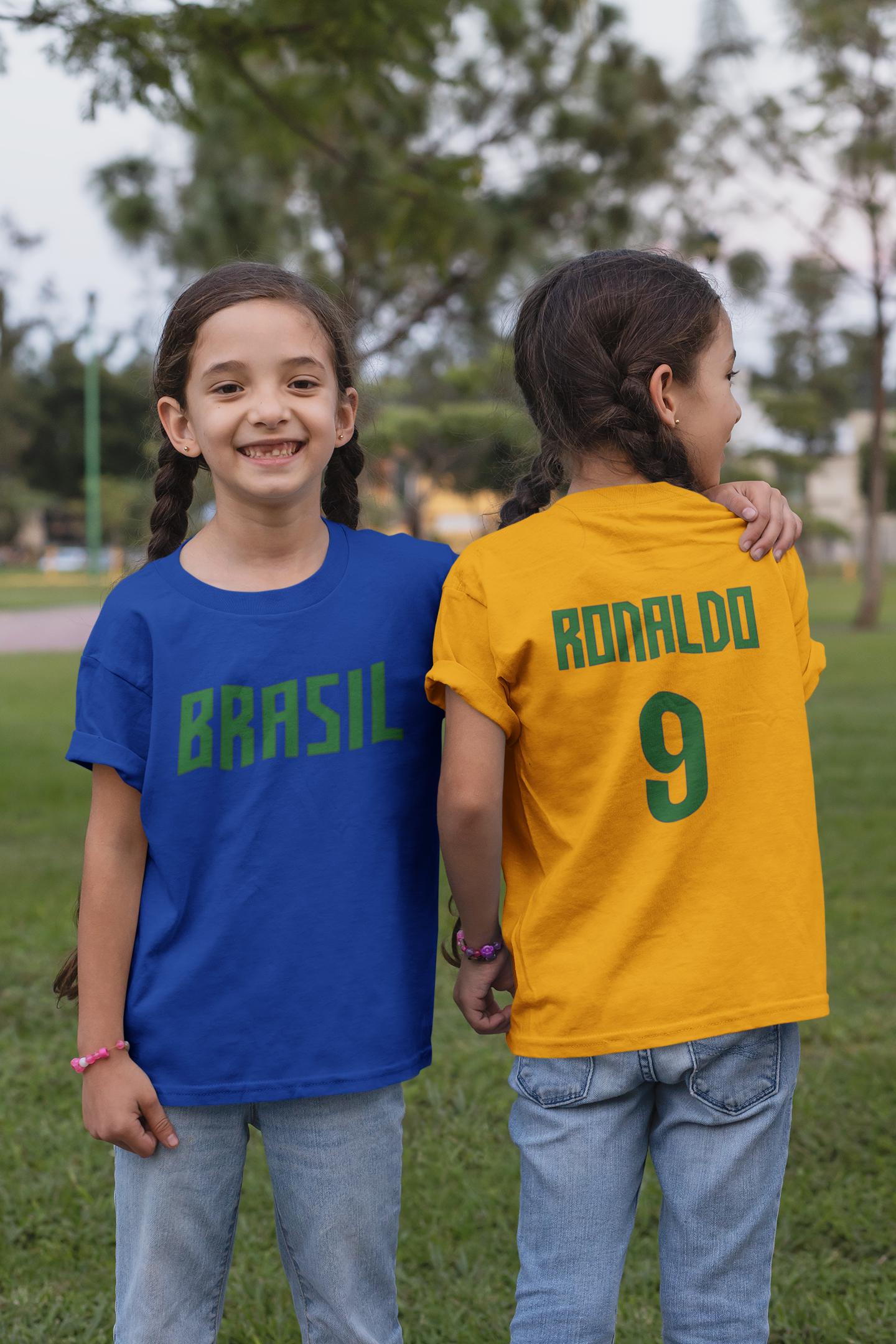 ロナウド ブラジル サッカー Tシャツ：ユニセックス 大人＆子供サイズ