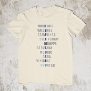 Madrid Squad Best Players Madrid Legends Courtois, Valverde, Arda Carvahal Unisex Adult and Youth Daily T-Shirt