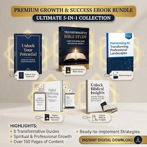 5-in-1 Digital Ebook Bundle: Bible Study, AI, Marketing & Growth