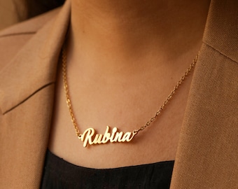Personalized Name Necklace - Namplated Necklace - Dainty Minimalist Gold Silver Custom Handwriting Necklace Gift for Niece, Mom, Christmas