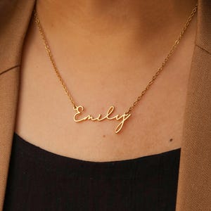 Collar con nombre y firma, joyería minimalista y delicada para el Día de la Madre, regalo para mamá, regalo para ella, regalo de Navidad, regalo personalizado.