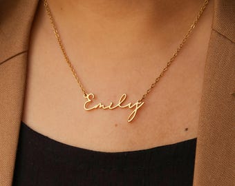 Name Unterschrift Halskette, Minimalist zierlichen Schmuck für Muttertagsgeschenk, Geschenk für Mama, Geschenk für Sie, Weihnachtsgeschenk personalisierte benutzerdefinierte Geschenk
