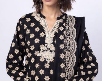 Khaadi  Embellished  Kameez bottom : Pakistani  Dress, Wide Leg Bottom printed bottom embroidered printed shirt with beautifull dupatta