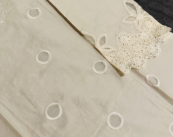 Embroidered Pakistani Suit: Polka Dot Kurta Shalwar Dupatta, Medium