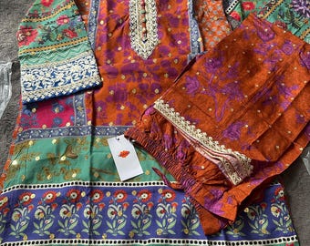 Asian ladies women clothing fashion dress Pakistani suits kurta shalwar dupatta indian  shalwar