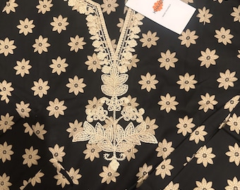 Embroidered Pakistani Suit: Printed Kurta Shalwar Dupatta, Khaadi Brand