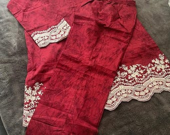 Embroidered Pakistani Suit: Khaadi Brand Shalwar Kurta, Size Small/Medium