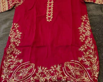 Charizma formal chiffon dress with velvet bottom