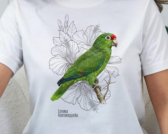 Puerto Rican Parrot Unisex t-shirt. A gift for lovers of Puerto Rican birds. Birds of Puerto Rico.