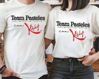 Team Pasteles con Ketchup T-shirt, Funny Boricua Shirt, Boricua Tradition, Puerto Rican Gift, Typical Food, Christmas in PR, Matching tee