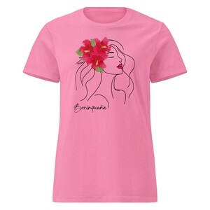 Borinqueña Flor de Maga T-shirt, Camiseta Mujer Boricua, Flor de Maga Puerto Rico, Regalo Boricua, Tropical