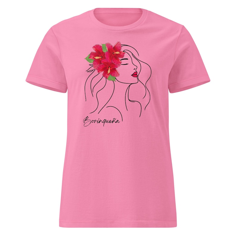 Borinqueña Flor de Maga T-shirt, Camiseta Mujer Boricua, Flor de Maga Puerto Rico, Regalo Boricua, Tropical