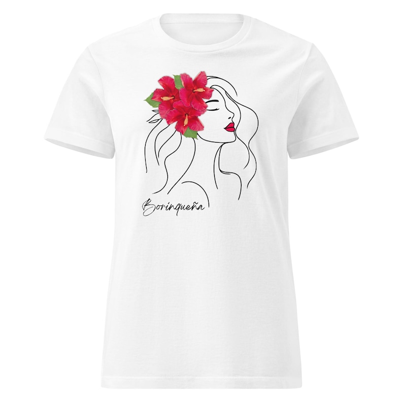Borinqueña Flor de Maga T-shirt, Camiseta Mujer Boricua, Flor de Maga Puerto Rico, Regalo Boricua, Tropical