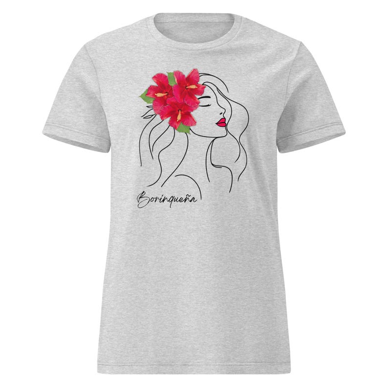 Borinqueña Flor de Maga T-shirt, Camiseta Mujer Boricua, Flor de Maga Puerto Rico, Regalo Boricua, Tropical