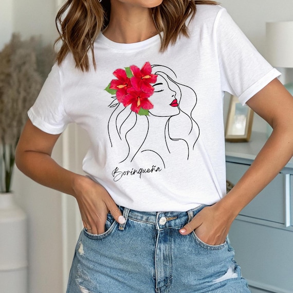 Flor de Maga Camiseta de Mujer Boricua, Flor nacional de Puerto Rico