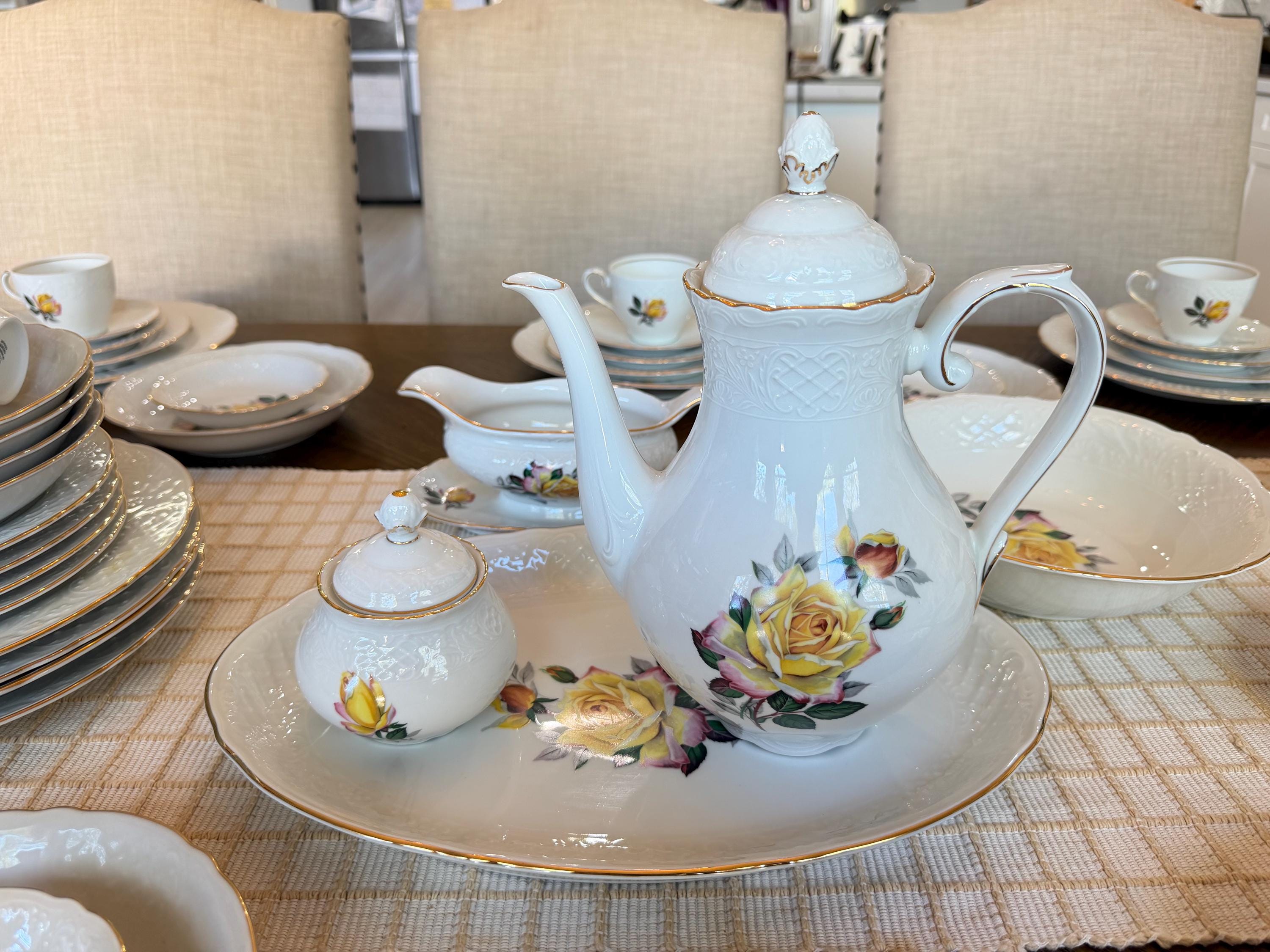 Vintage Schumann Arzberg Fine China Tea Pot Set From Bavaria