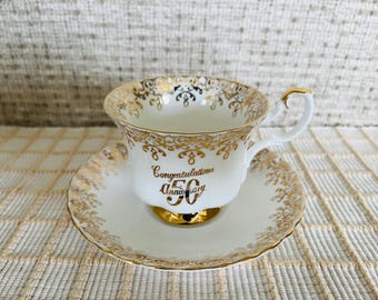Vintage Royal Albert 50 Anniversary Bone China Tea Cup and Saucer