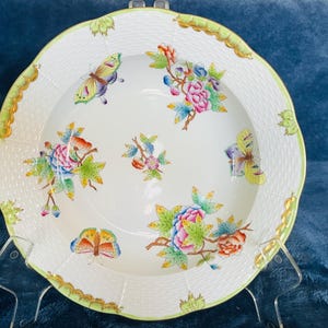 Herend Queen Victoria Hand Painted Soup Plate