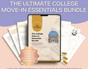 College Move-In Essentials Bundle – Dorm Packing Checklist & First-Year Essentials Planner