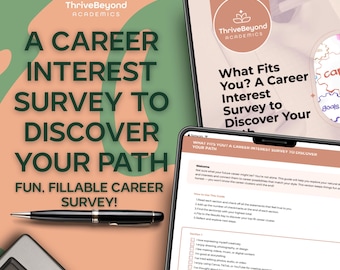 Teen Career Exploration Workbook – Printable Interest Survey & Planning Guide