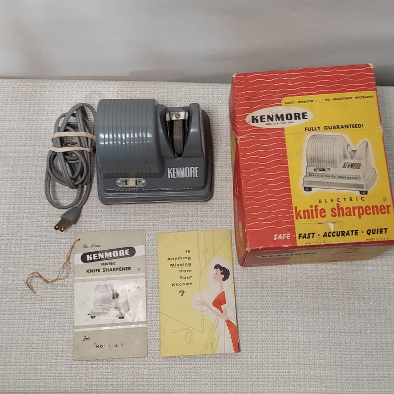 Vtg Kenmore Electric Knife Sharpener Model 8353 w/original Box, Pamplet, Booklet image 1