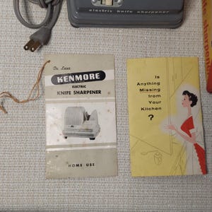 Vtg Kenmore Electric Knife Sharpener Model 8353 w/original Box, Pamplet, Booklet image 3