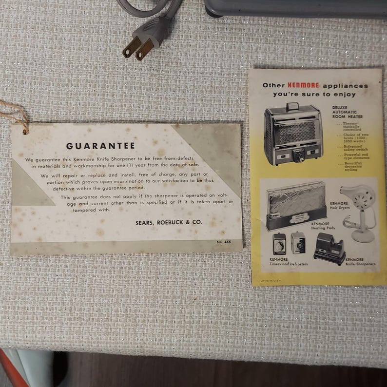 Vtg Kenmore Electric Knife Sharpener Model 8353 w/original Box, Pamplet, Booklet image 6