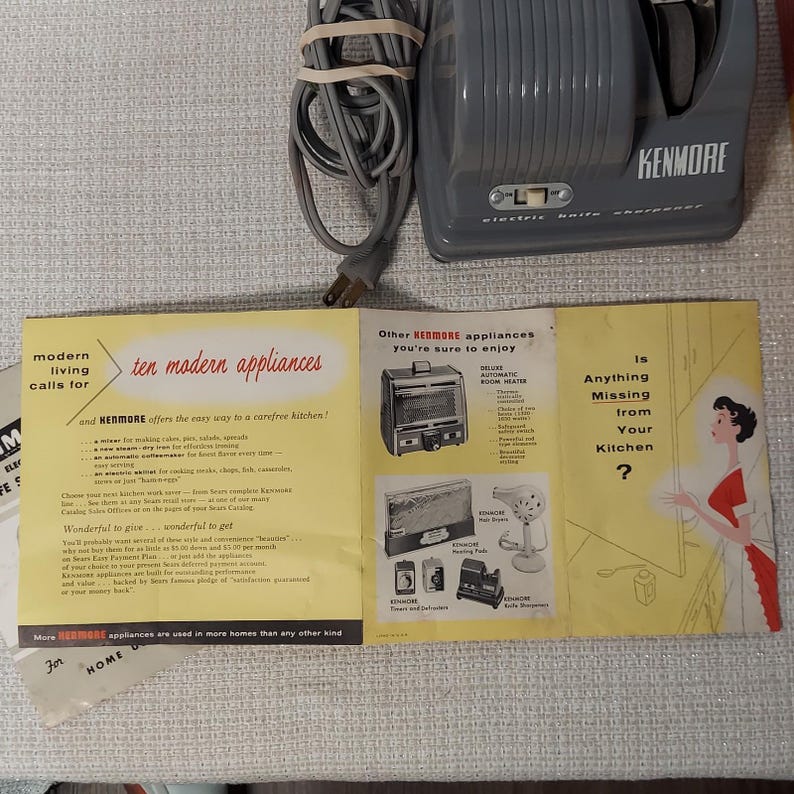 Vtg Kenmore Electric Knife Sharpener Model 8353 w/original Box, Pamplet, Booklet image 5