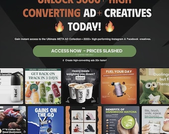 Plantillas para redes sociales. El paquete de anuncios para Facebook e Instagram más grande de Etsy. ¡Edítalas fácilmente para tu negocio!