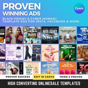 Black Friday IG Templates, Black Friday Sale, Instagram Templates for Black Friday Ads, Black Friday Deal Instagram Layout, Clearance Sale