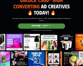 Ultimate WINNING META AD Collection for Facebook & Instagram. Create winning social media ads from tested and proven high converting designs