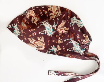 Wild animals brown Scrub Cap for Men/Women, Scrub Hat/ unisex scrub cap / Medical scrub cap / surgical cap / Dental scrub