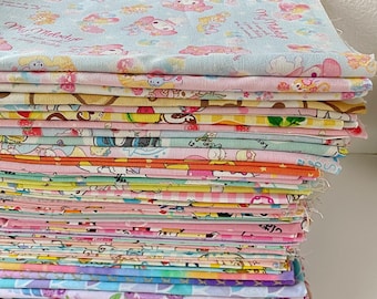Kawaii fabric scraps by 1/2 pound , cute fabric, small pieces of fabric