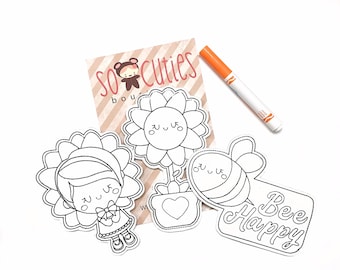 Flower spring coloring toys, spring coloring dolls, reusable coloring book, dry erase coloring book, quiet book page, toy for travel/ easter