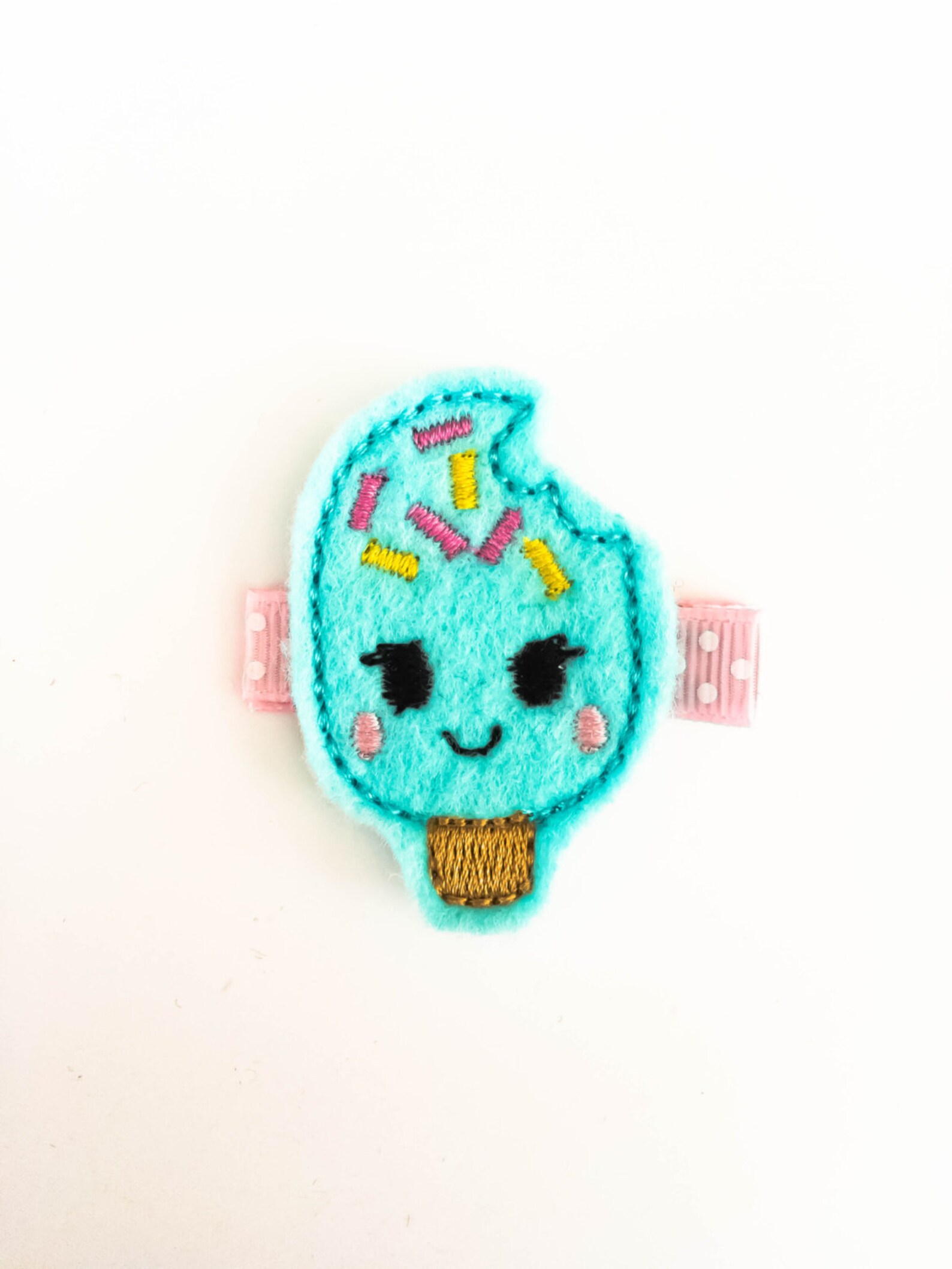 Popsicle Felt embroidery hair clip / non slip hair clip / Etsy