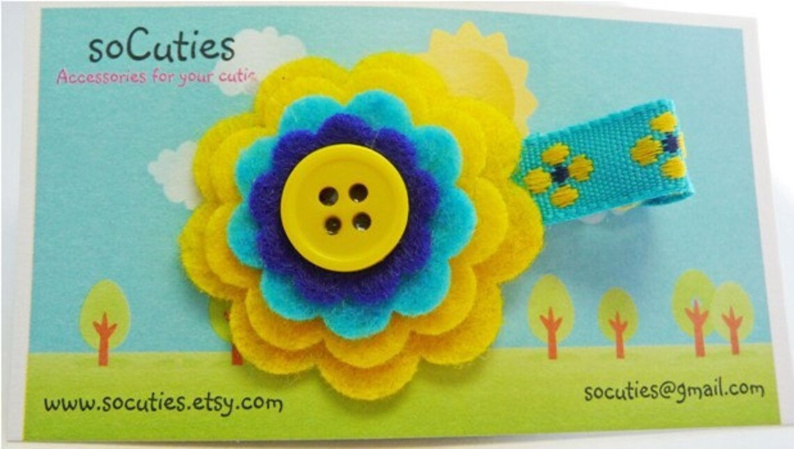Blue and Yellow Hair Clips - wide 2