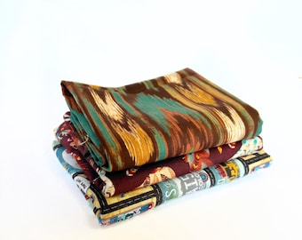 Outdoor adventure fabric bundle , fat quarters , cotton fabric, quilting supplies,  fabric bundle