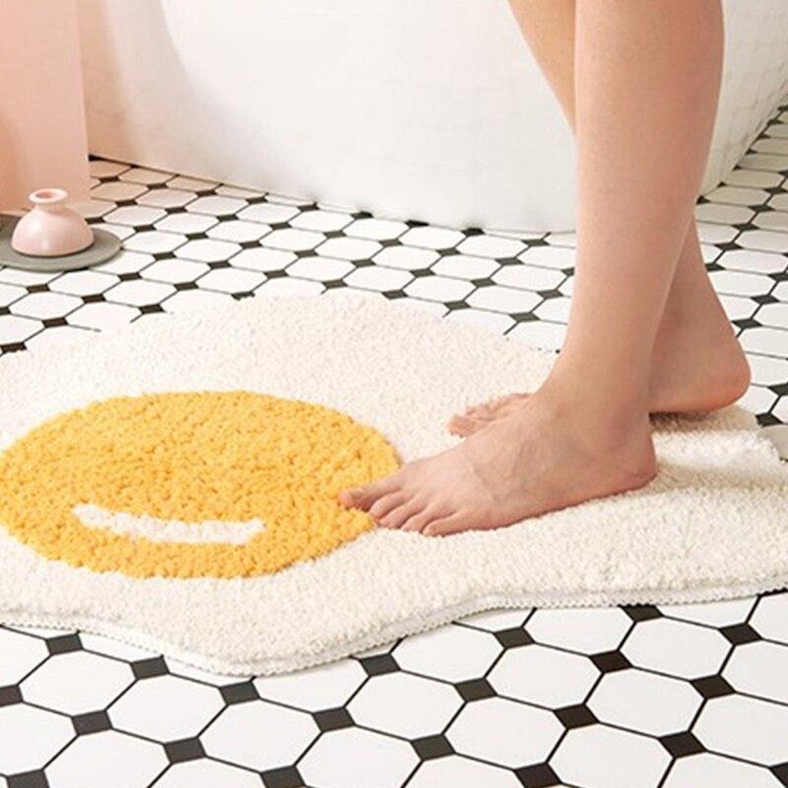Funny Bathroom Rug Egg Carpet Fabric Entrance Rug House Etsy