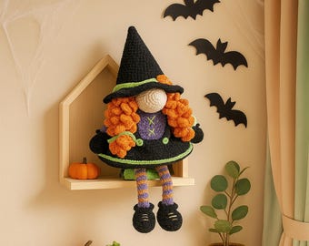 Gehaakte kabouterheks patroonbestand pdf – Halloween-patroon amigurumi – Instant download woondecoratie