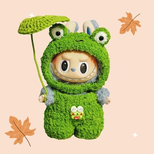 Crochet  Labubu Frog Outfit Pattern File PDF – Amigurumi Halloween Pattern – Instant Download File