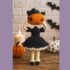 Crochet Pumpkin Doll Pattern File PDF – Amigurumi Halloween Doll Pattern – Instant Download Home Decor