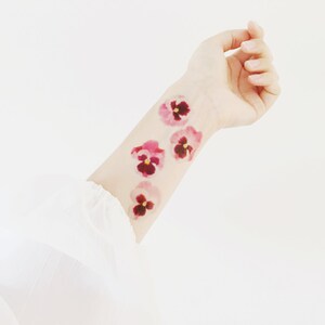 Mini Pansy Flower Temporary Tattoo Pack