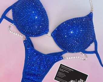 Full scatter crystal underwire competition bikini