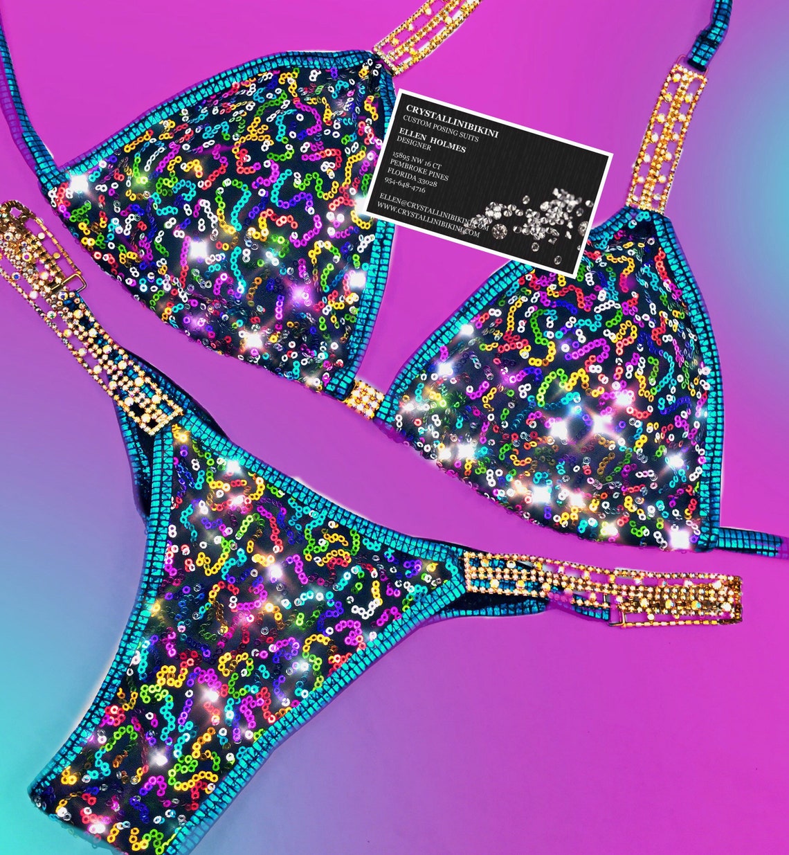 Rainbow sequin bikini available for immediate shipment size Etsy