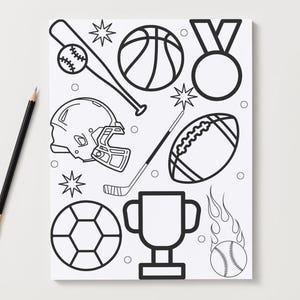 Sports Coloring Page | Digital & Instant Access