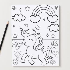 Unicorn Coloring Page | Digital & Instant Access